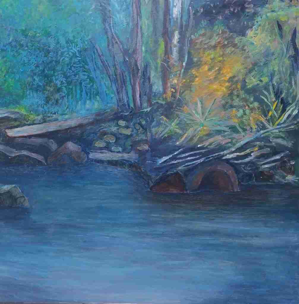 Nel cuore del mistero - dipinto olio su tela di Gisella Farinini (2024, 100 x 100 cm)
