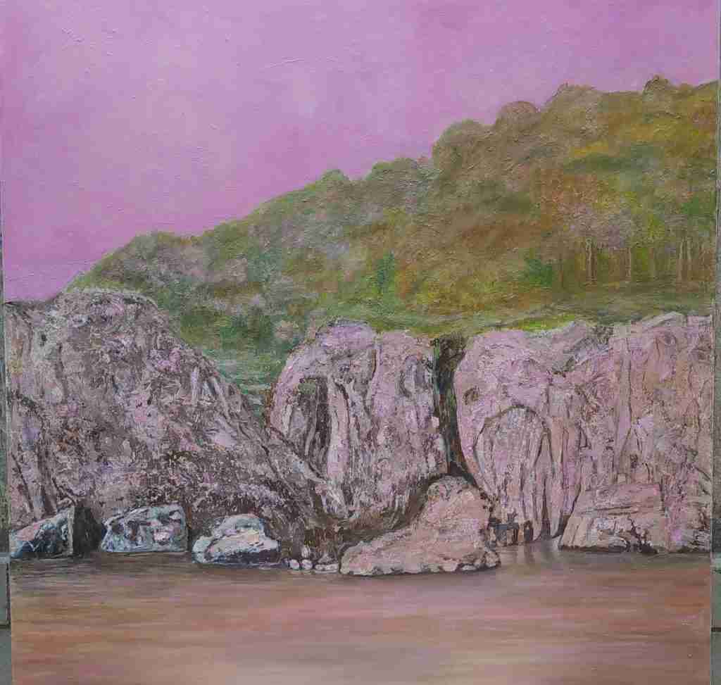 Trascendenza - dipinto olio su tela di Gisella Farinini (2023, 100 x 100 cm)