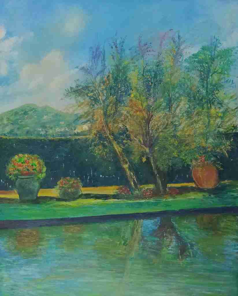 Trasparenze - dipinto olio su tela di Gisella Farinini (2017, 80 x 100 cm)