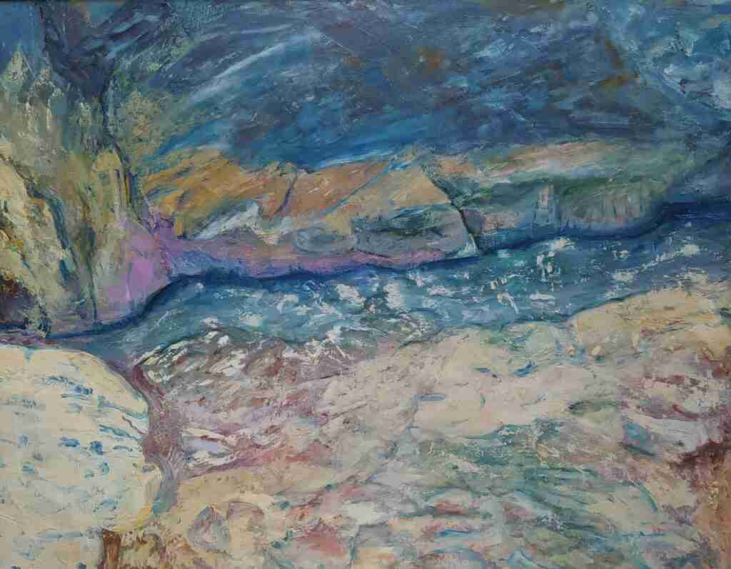 Anfratto - dipinto olio su tela di Gisella Farinini (2017, 100 x 80 cm)
