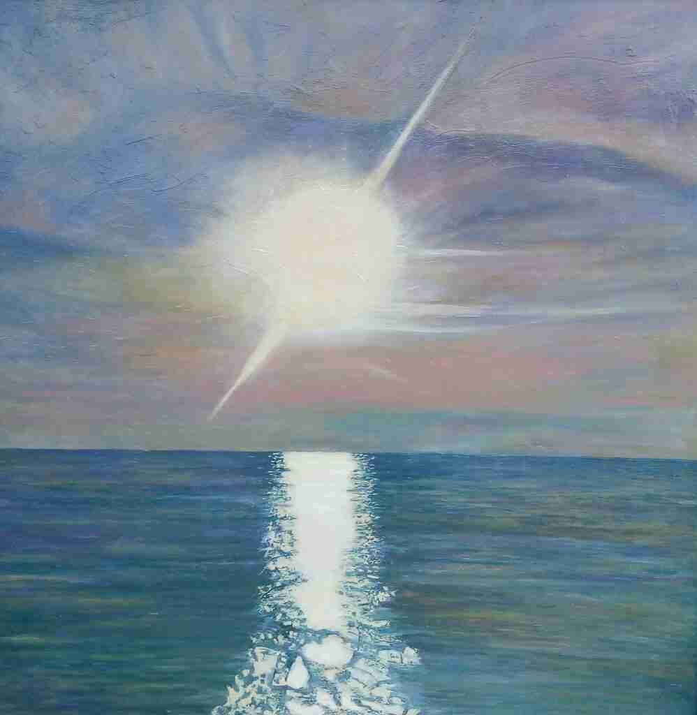 Luce - dipinto olio su tela di Gisella Farinini (2016, 100 x 100 cm)