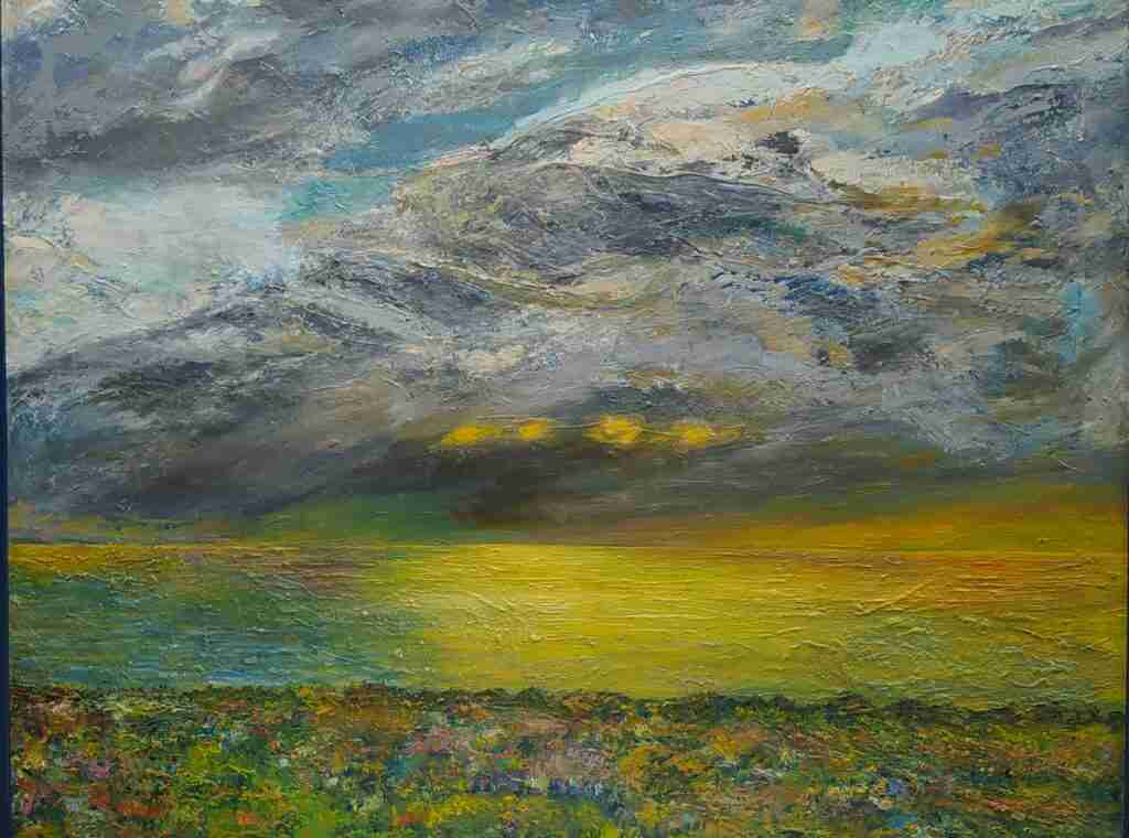 Nel cuore del silenzio - dipinto olio su tela di Gisella Farinini (2016, 100 x 80 cm)