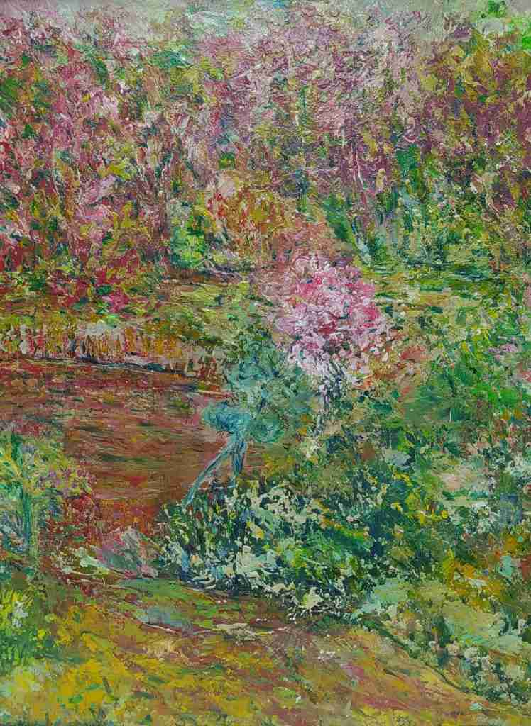 L'anima del bosco - dipinto olio su tela di Gisella Farinini (2005, 40 x 50 cm)