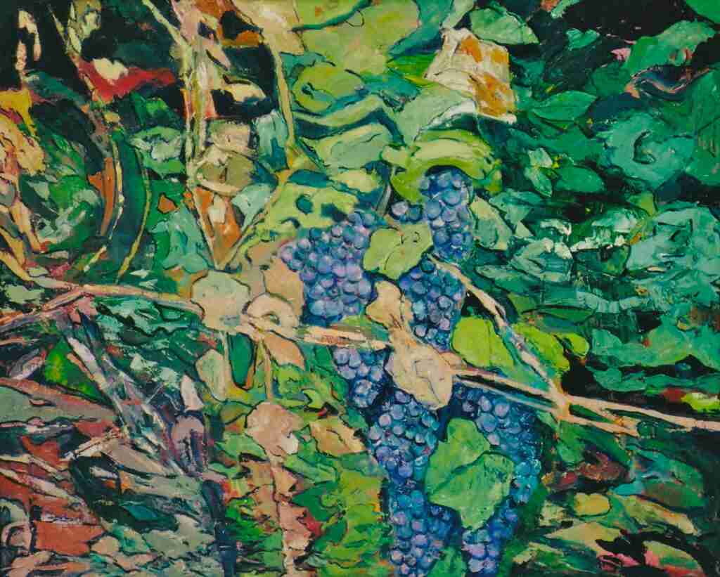 La vigna - dipinto olio su tela di Gisella Farinini (2003, 80 x 100 cm)