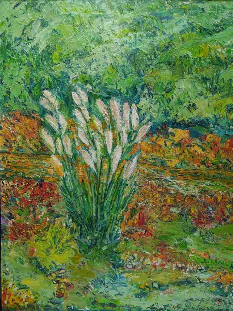 I fiori della riva - dipinto olio su tela di Gisella Farinini (2003, 80 x 100 cm)